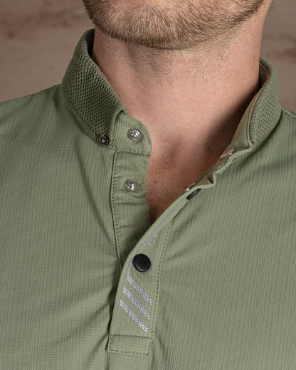 Bistage Cotton Knitted Polo Shirt With Button