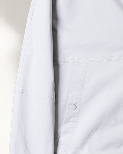 Silver Casual Hooded Gabardine Jacket