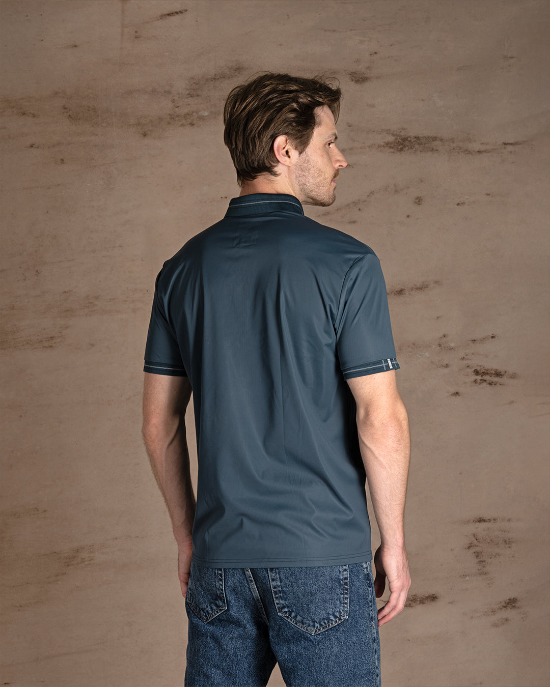 Dark Genzari cotton Polo Shirt Short sleeves