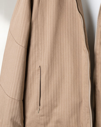 Camel Gabardine Hooded Jacket