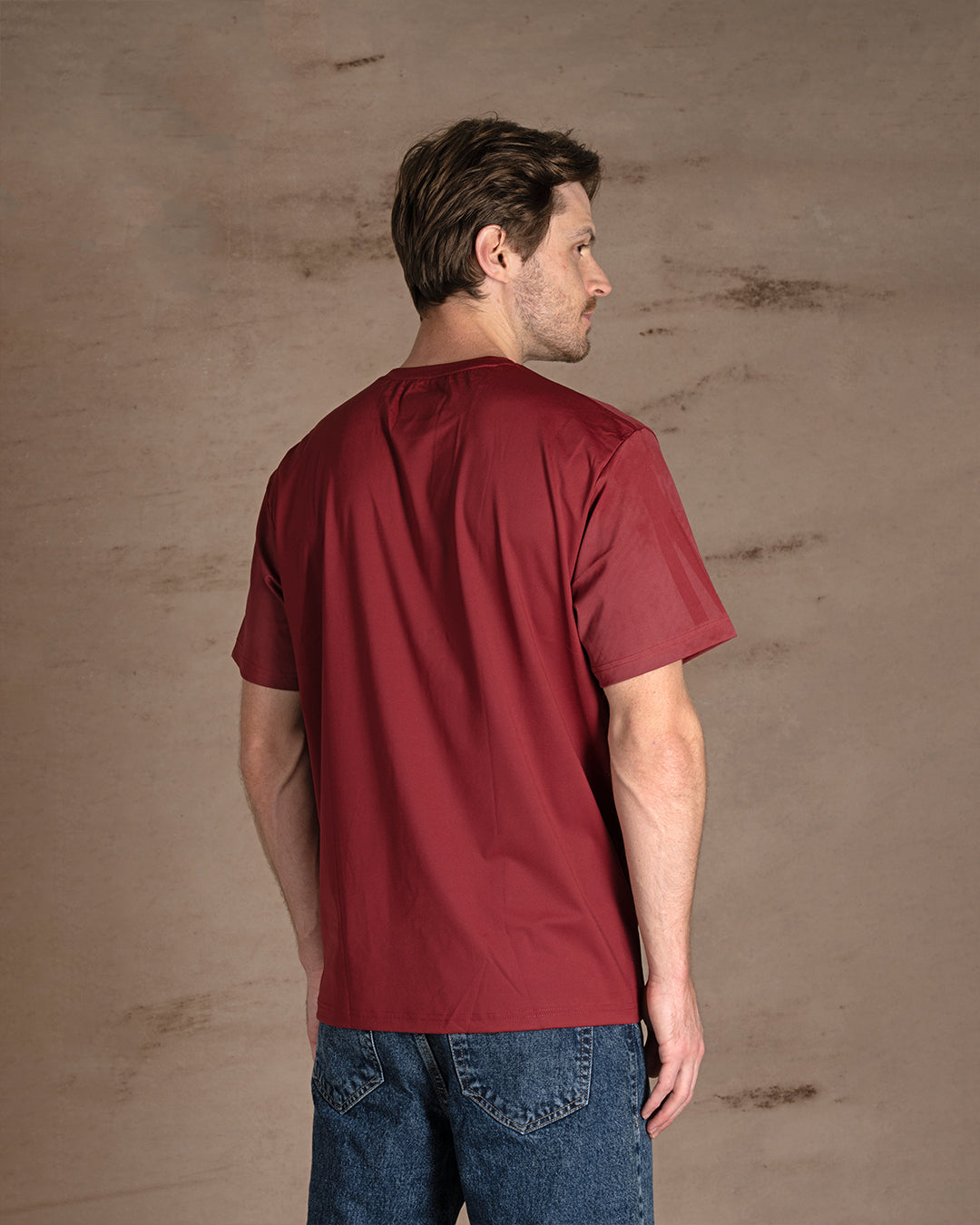 Burgundy printed Cotton T-shirt