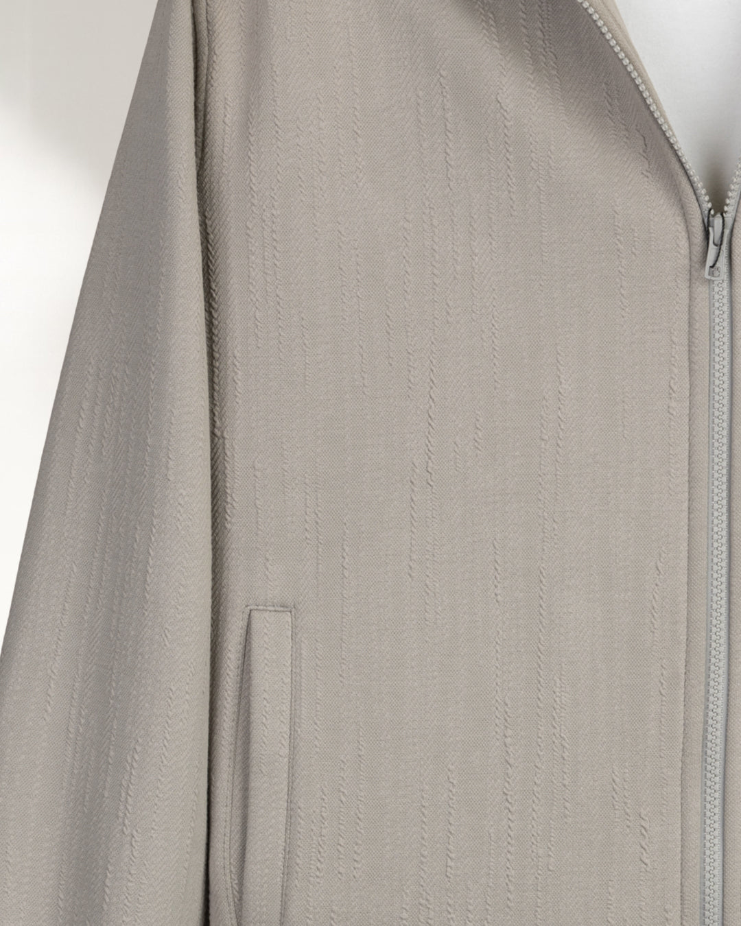 Grey Full-Zipper Cotton Hoodie