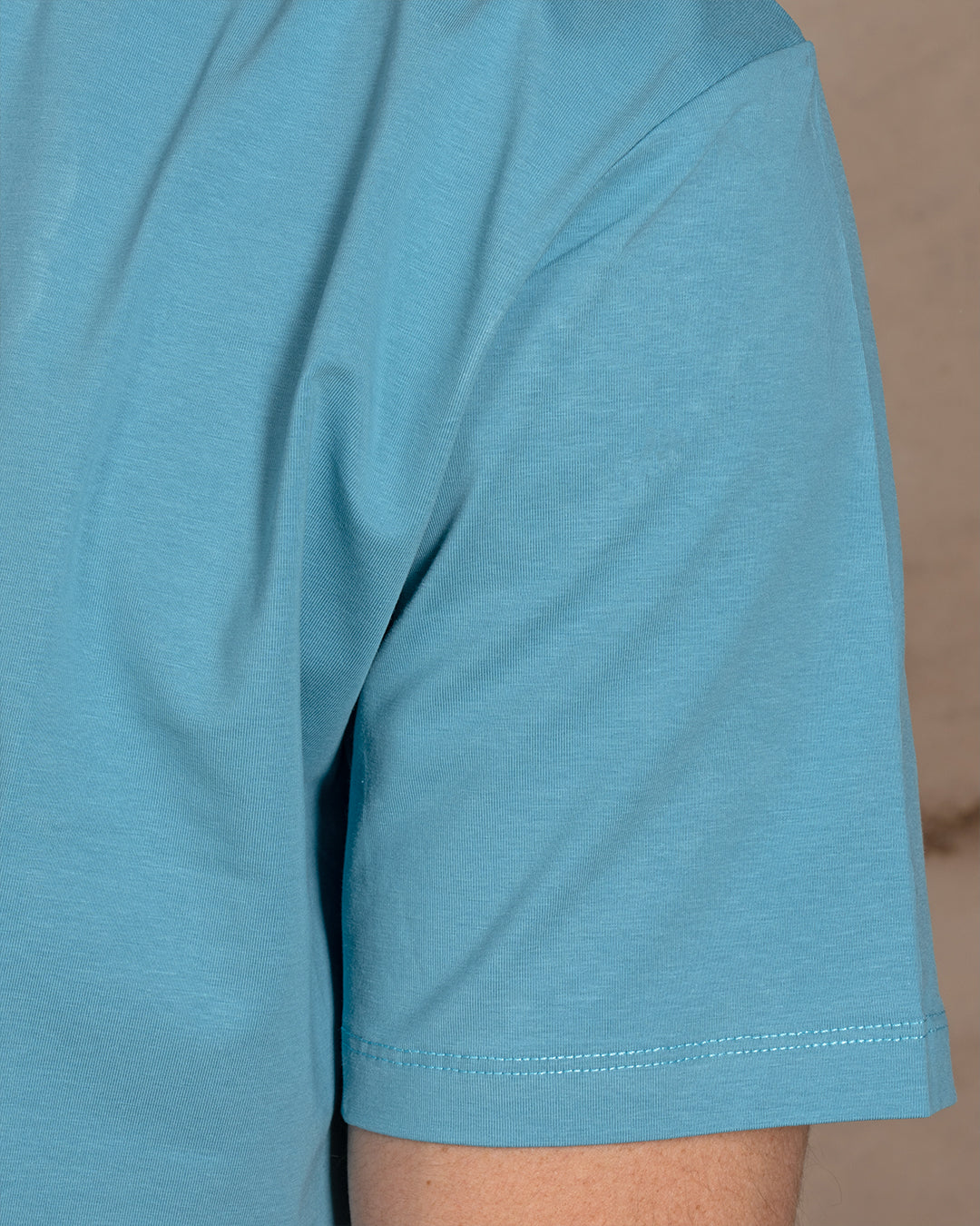 Light blue printed Cotton T-shirt