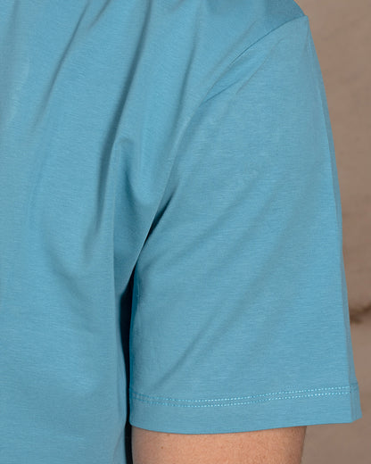 Light blue printed Cotton T-shirt