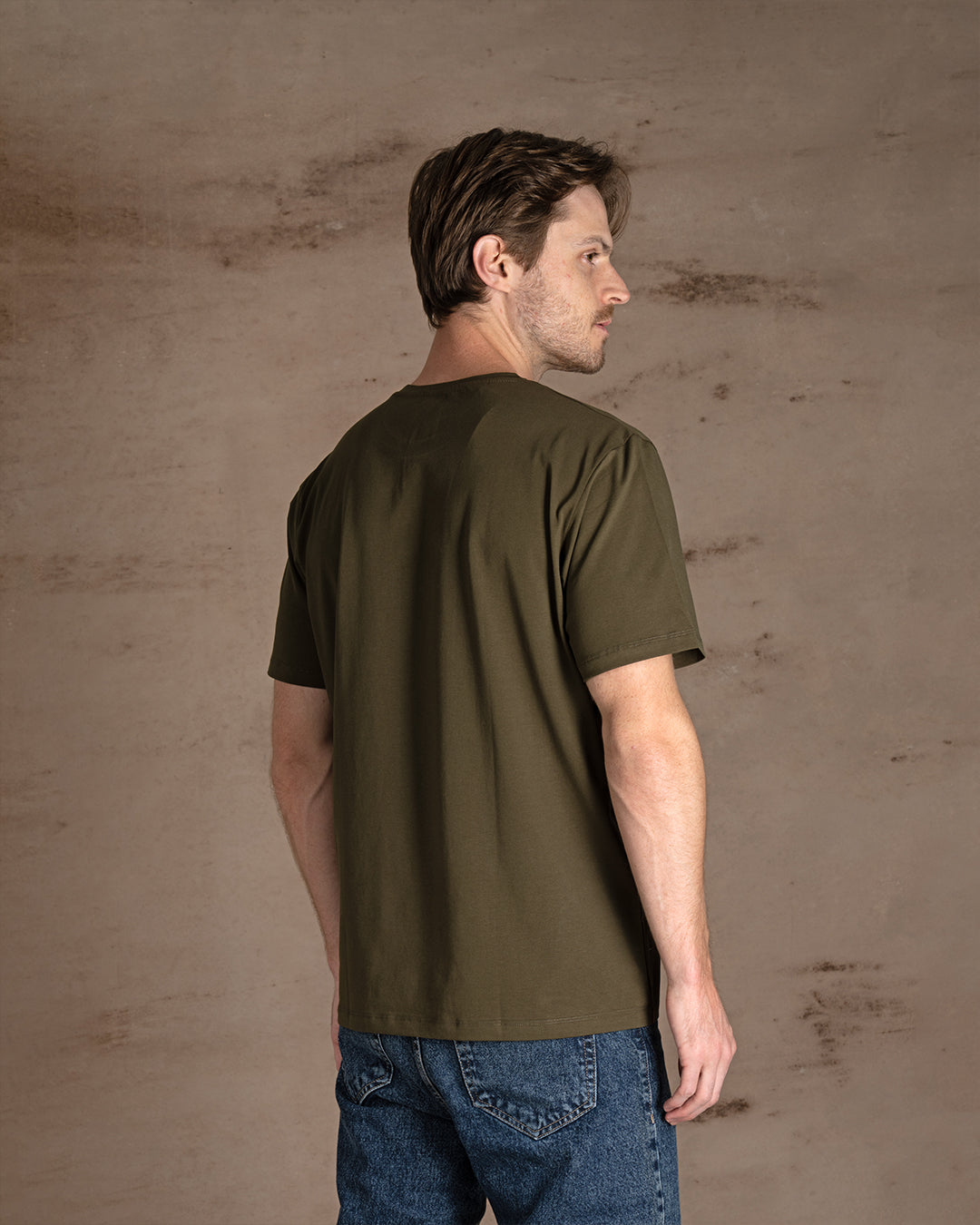Dark Olive printed Cotton T-shirt