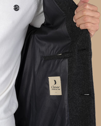 Charcoal Classic Wool Long Coat