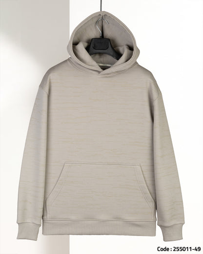 Grey Knitted Cotton Hoodie
