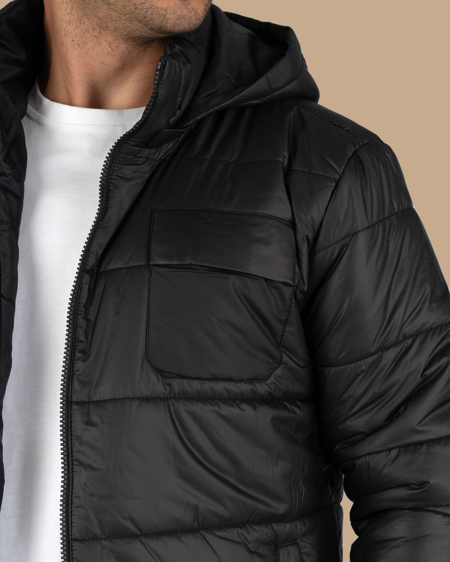 Black Waterproof Puffer Jacket