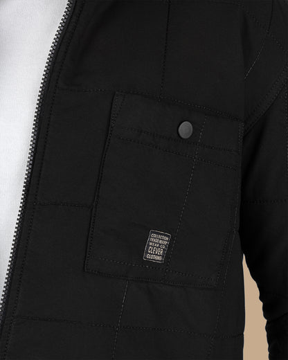 Black Gabardine Quilted Jacket