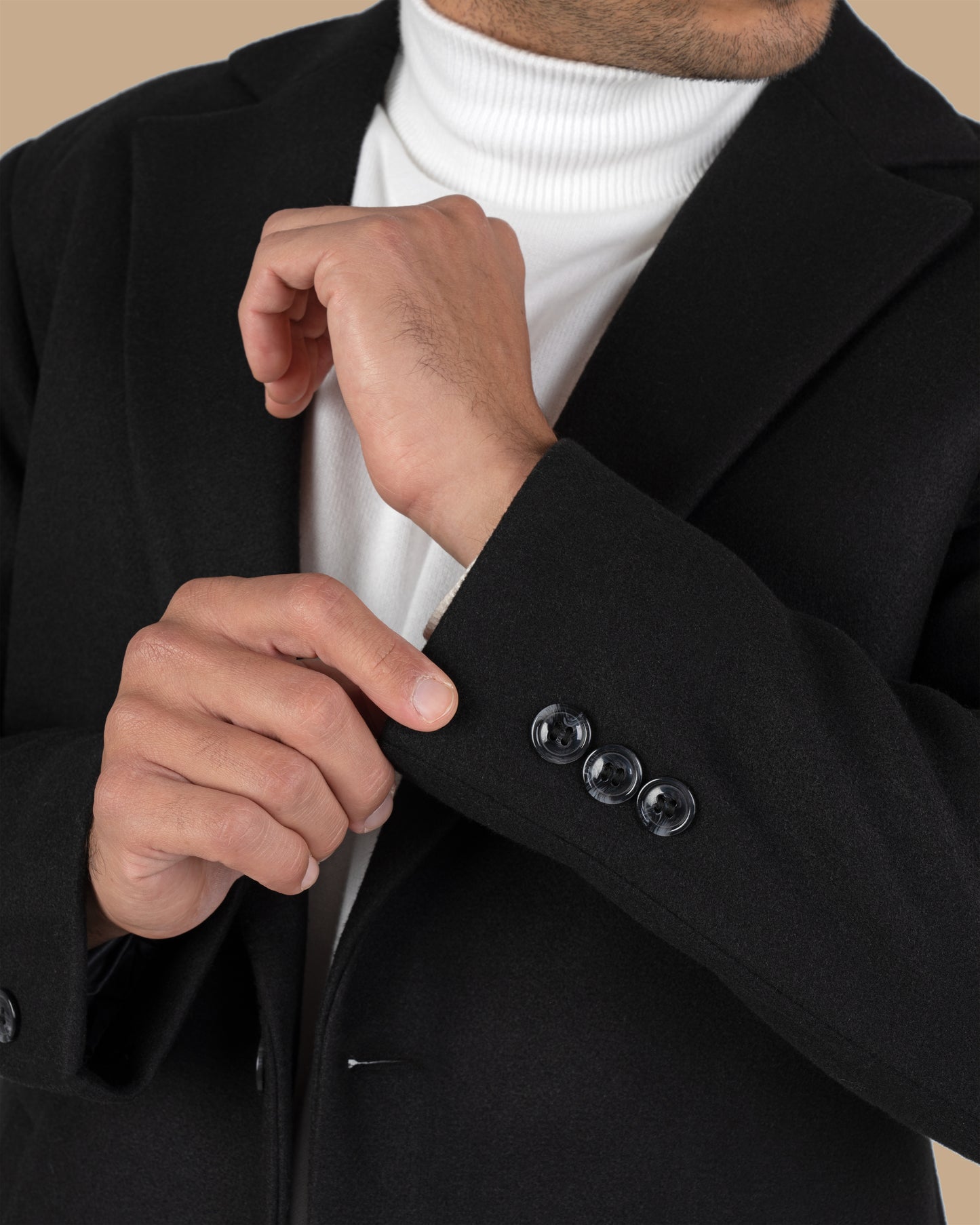 Black Classic Wool Long Coat