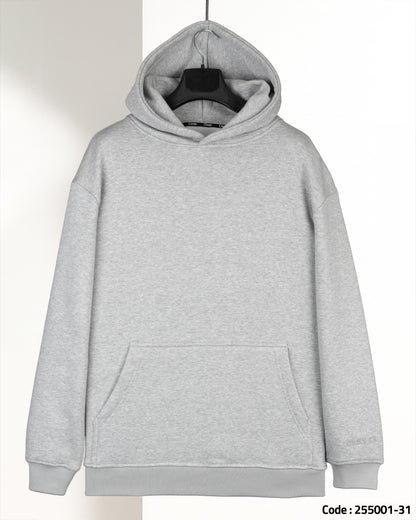 Light-Grey Basic Cotton Hoodie