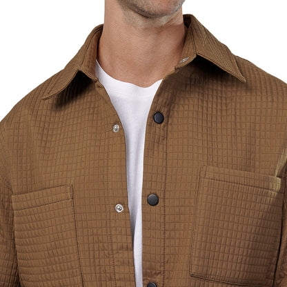 Rich Brown Waffle-Weave Overshirt