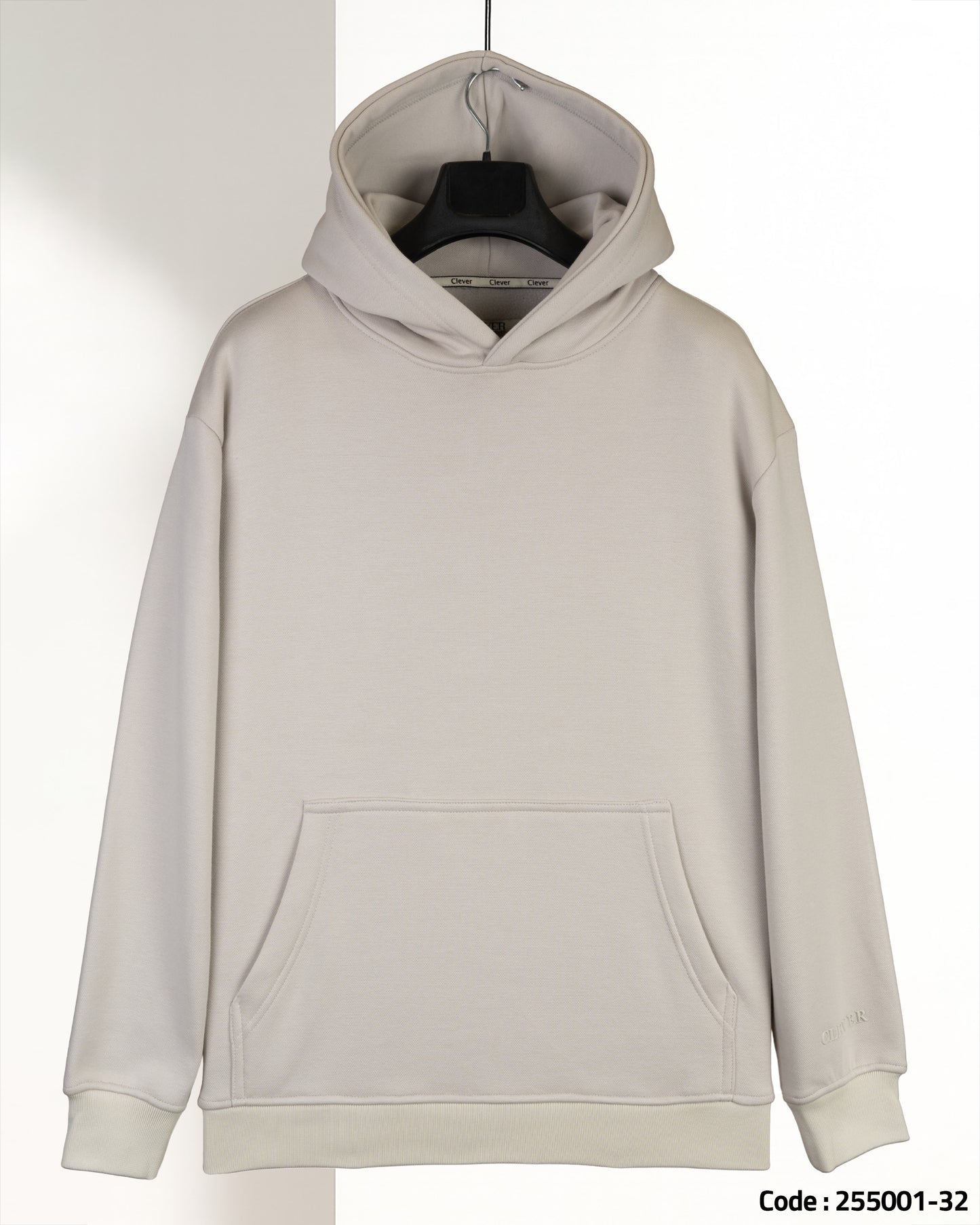 Medium-Beige Basic Cotton Hoodie