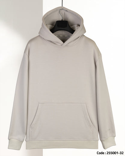 Medium-Beige Basic Cotton Hoodie