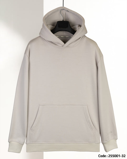 Medium-Beige Basic Cotton Hoodie
