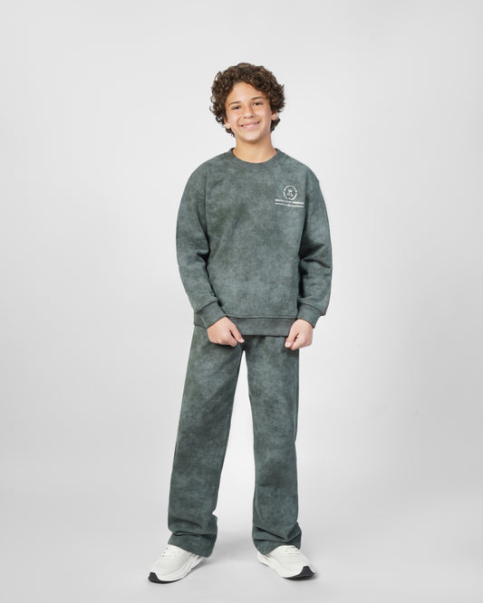 Sage Acid Wash Kids Set
