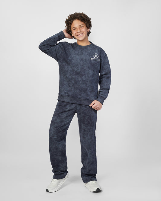 Navy Acid Wash Kids Set
