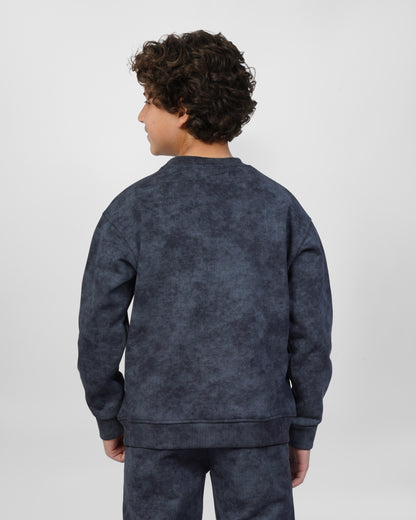 Navy Acid Wash Kids Set