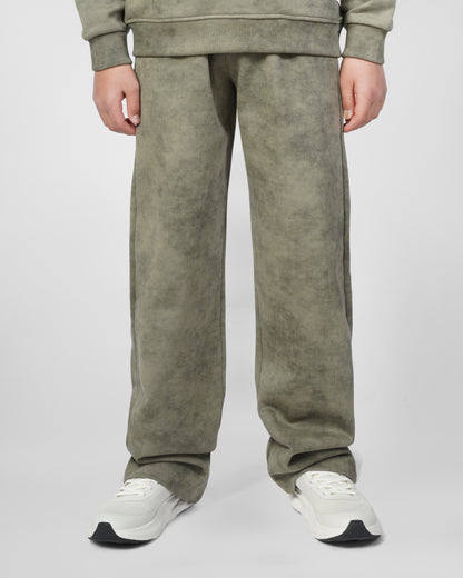 Olive Acid Wash Kids Set