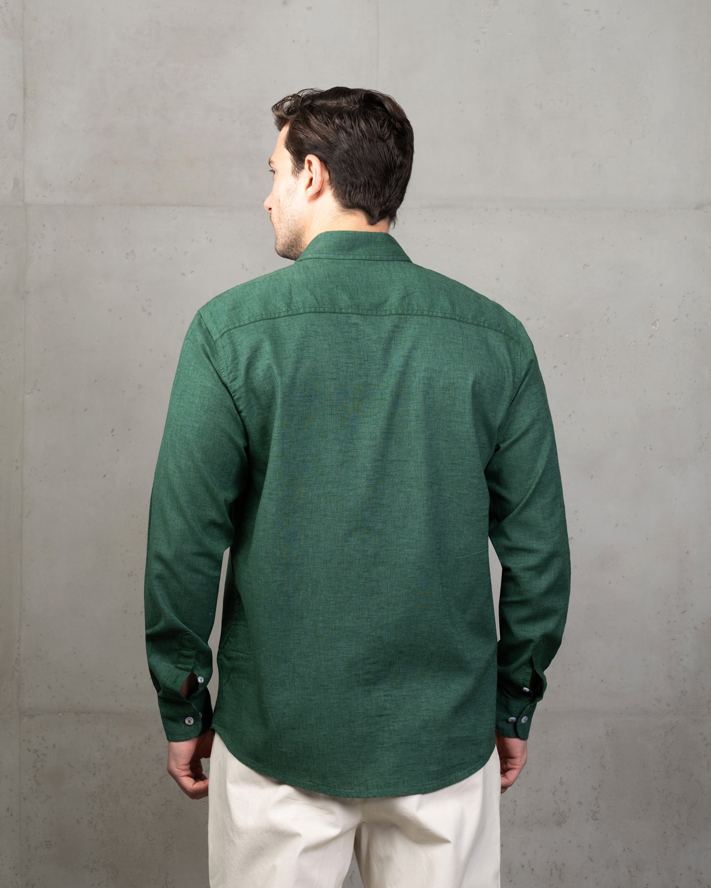 Green Plain Cotton Shirt (Big Size)
