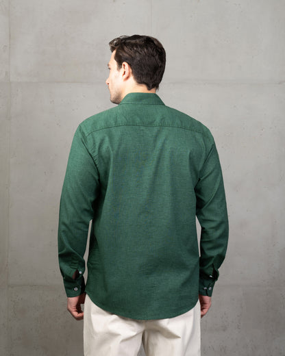 Green Plain Cotton Shirt (Big Size)