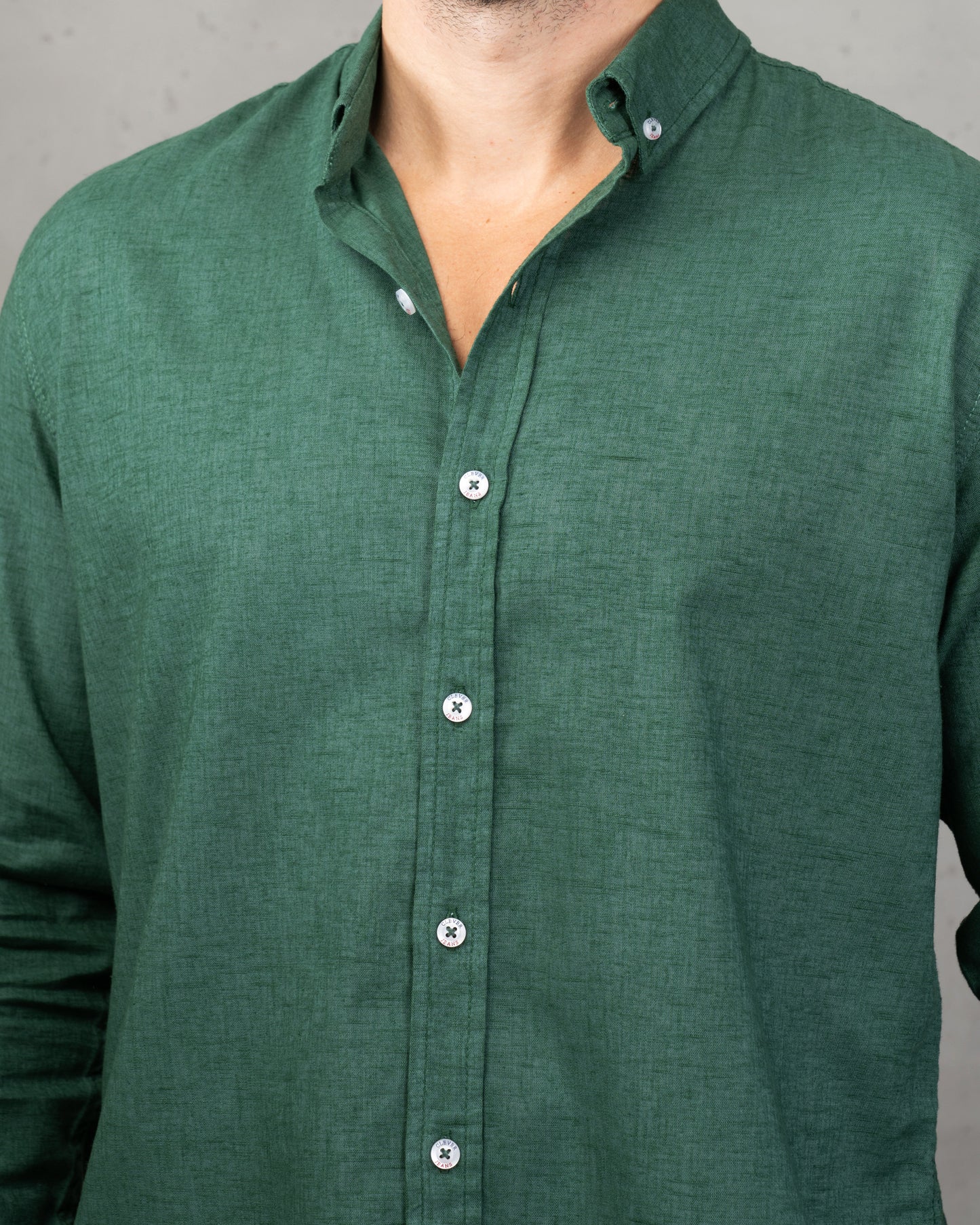 Green Plain Cotton Shirt
