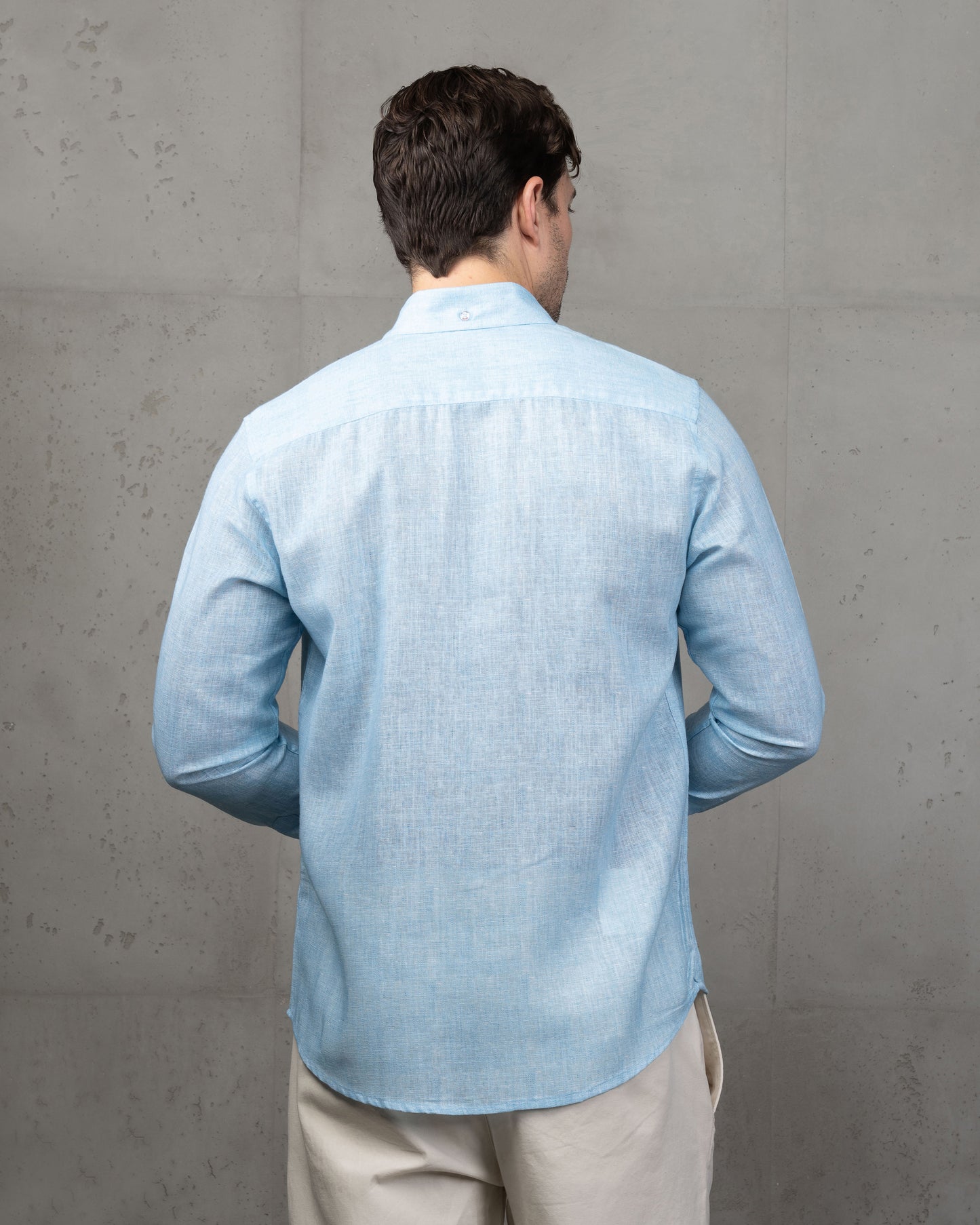 Baby Blue Linen Plain Shirt