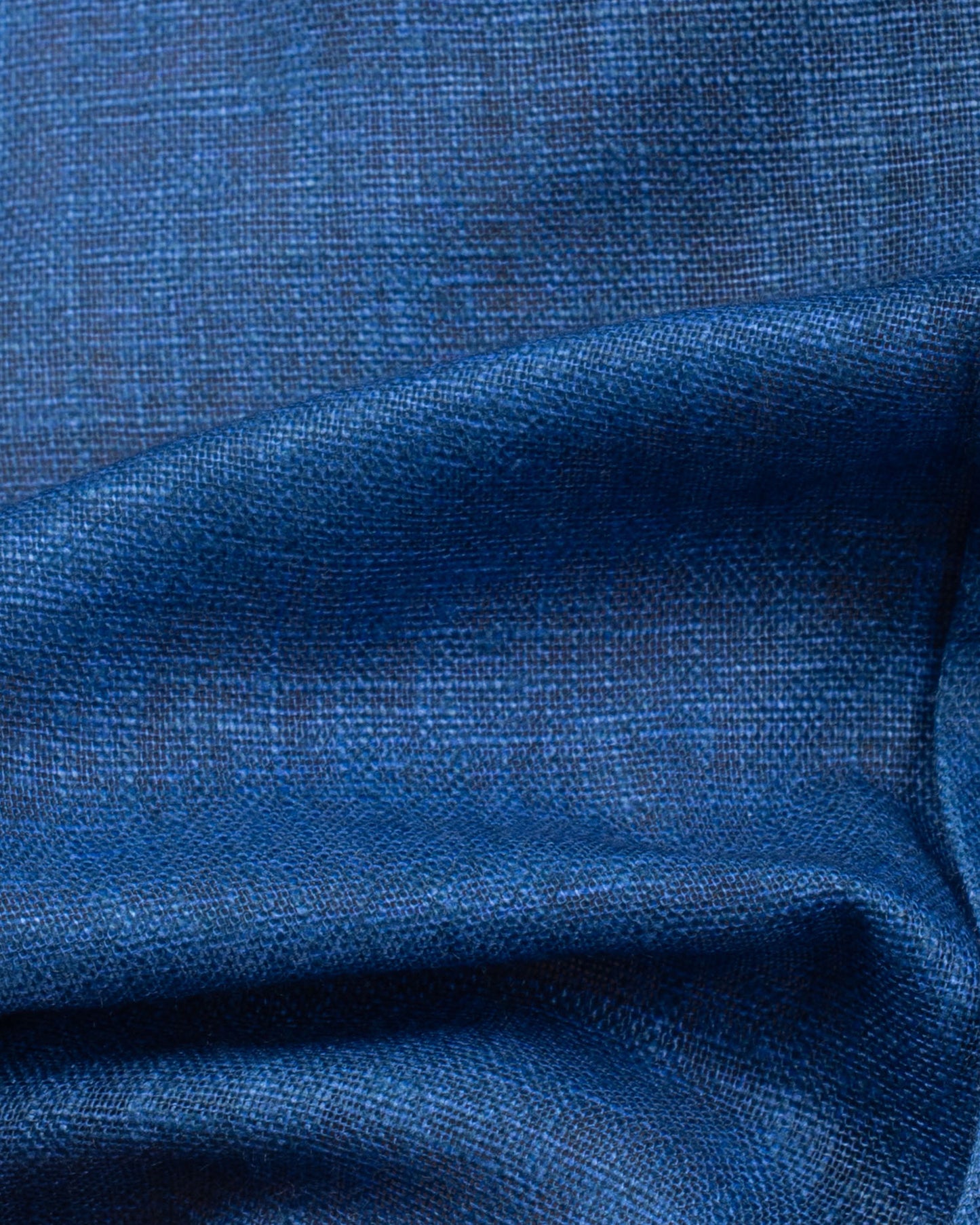 Denim Blue Linen Plain Shirt