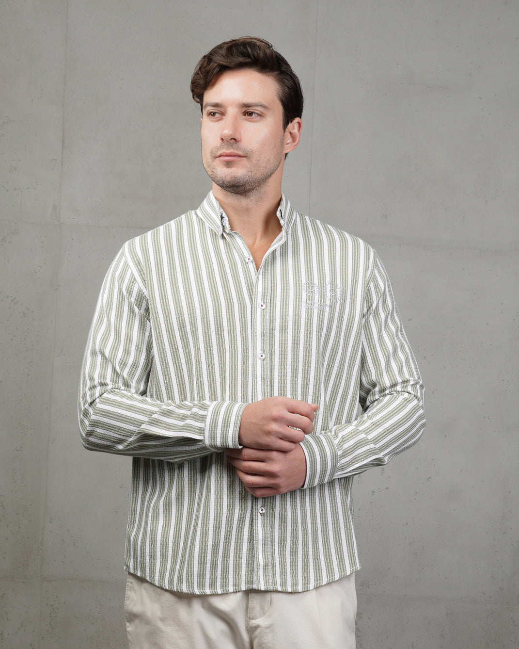 Mint Green Striped Cotton Shirt