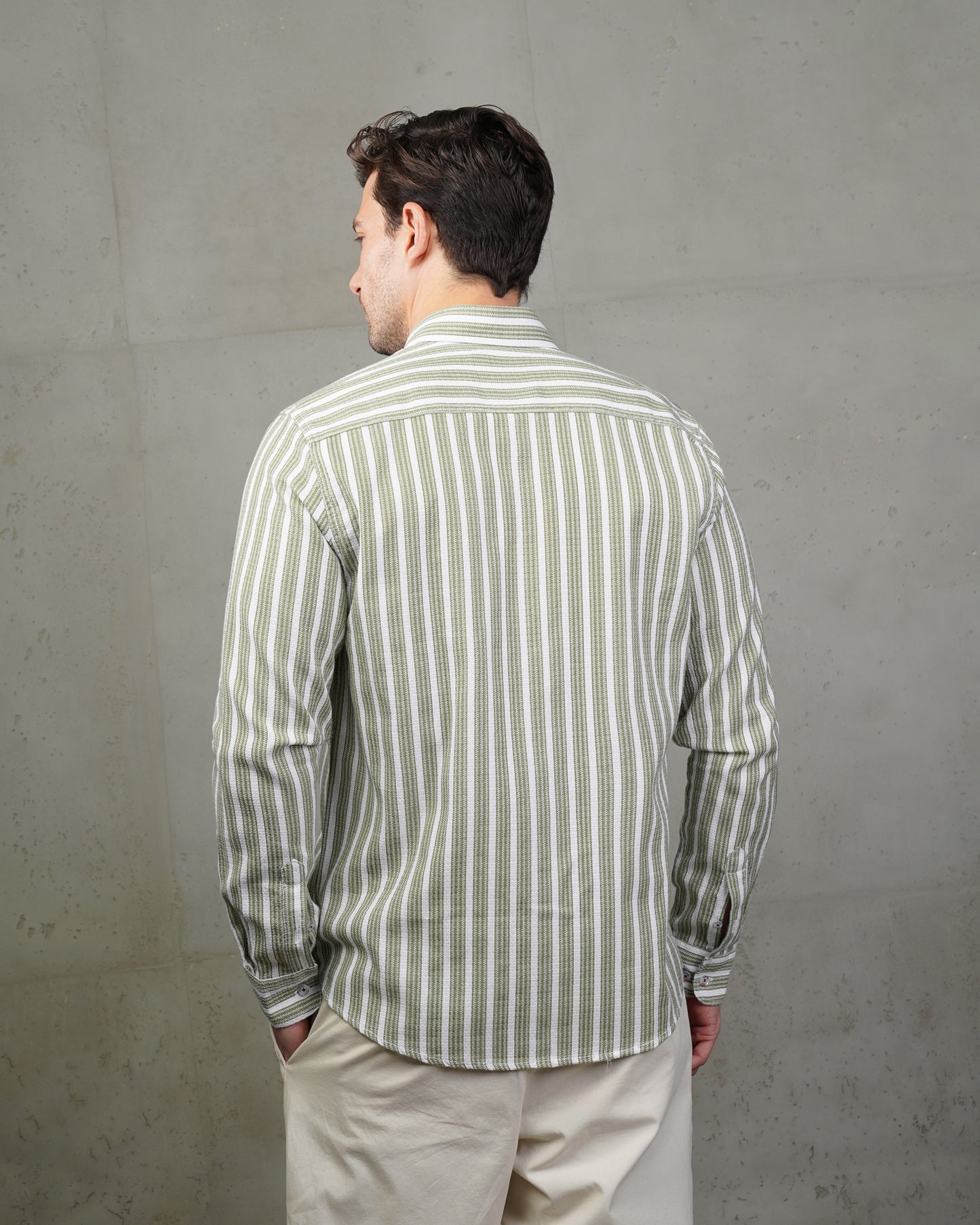 Mint Green Striped Cotton Shirt