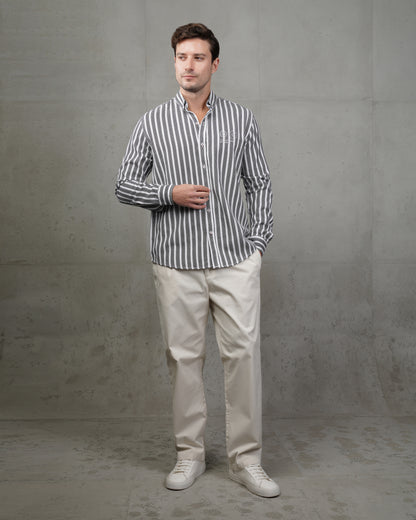 Black Striped Cotton Shirt