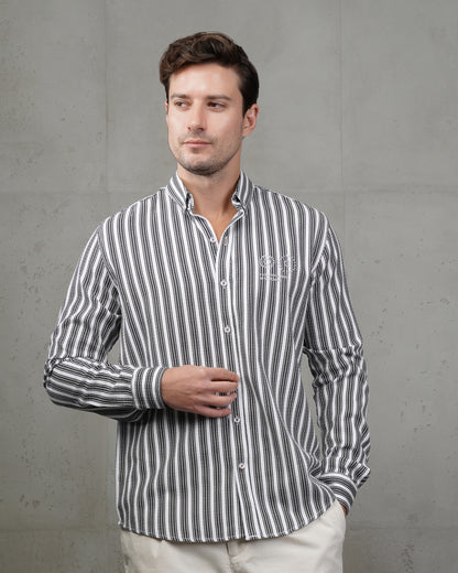Black Striped Cotton Shirt