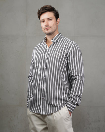 Black Striped Cotton Shirt