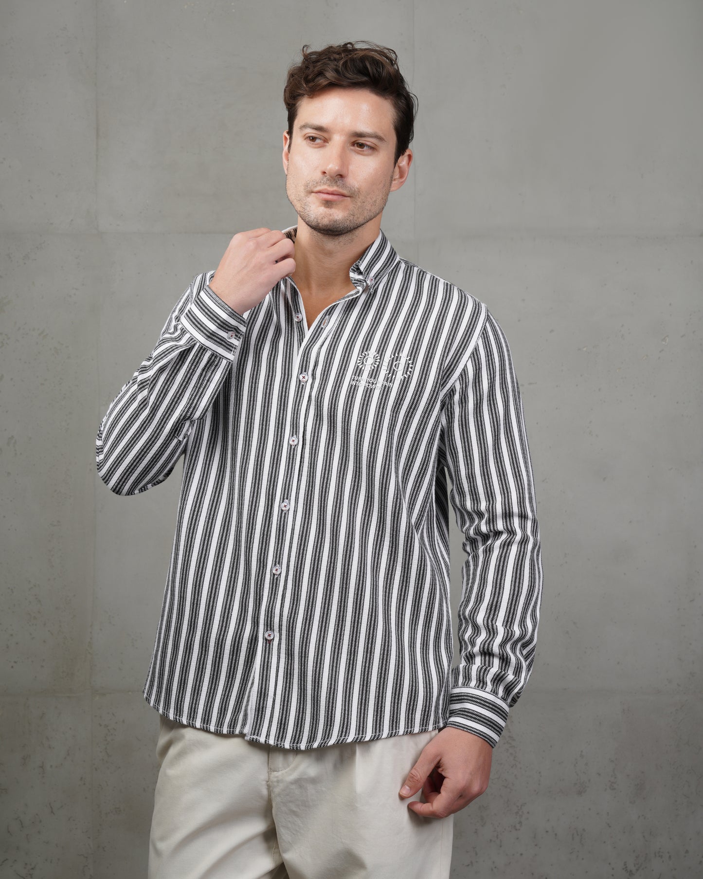 Black Striped Cotton Shirt