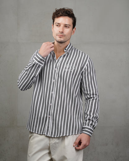 Black Striped Cotton Shirt