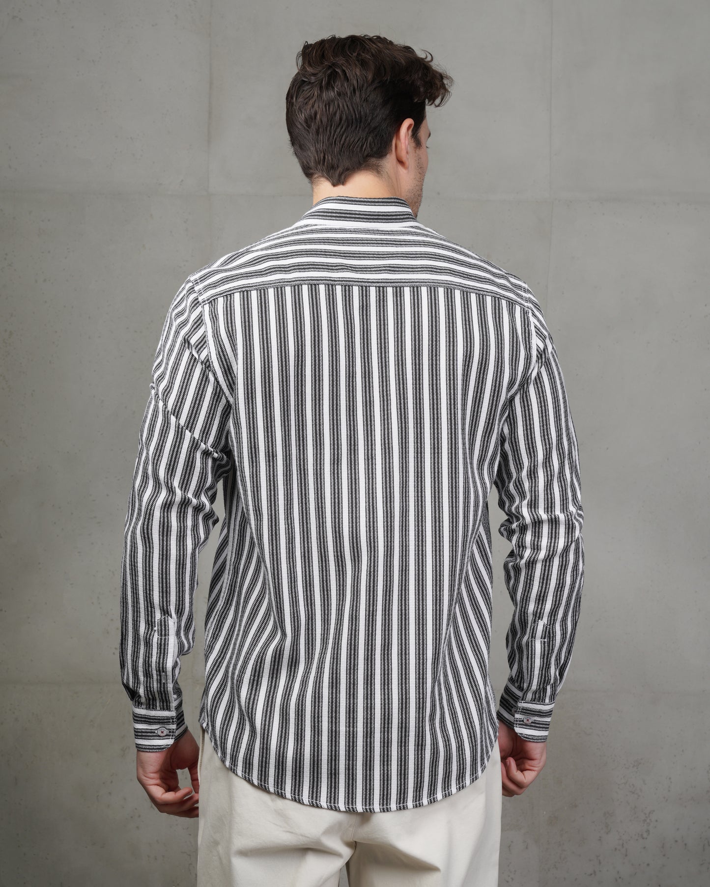 Black Striped Cotton Shirt