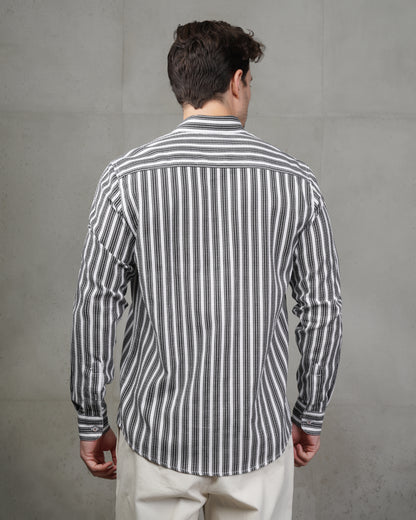 Black Striped Cotton Shirt