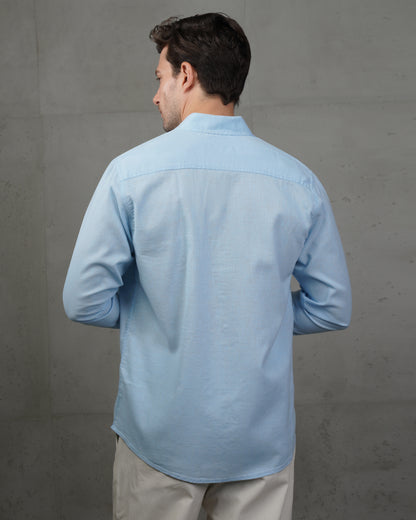 Baby Blue Plain Cotton Shirt
