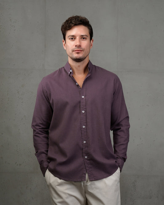 Mauve Plain Cotton Shirt (Big Size)