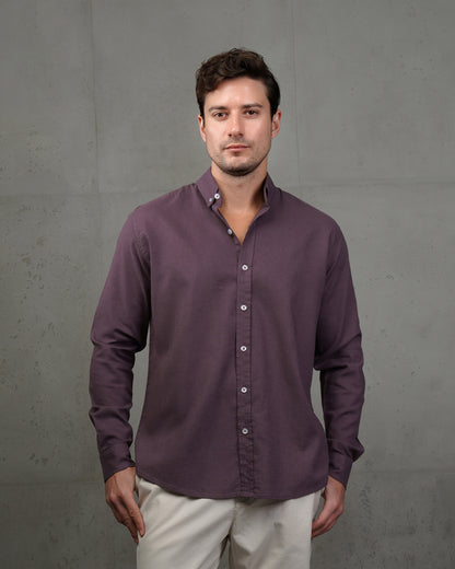 Mauve Plain Cotton Shirt