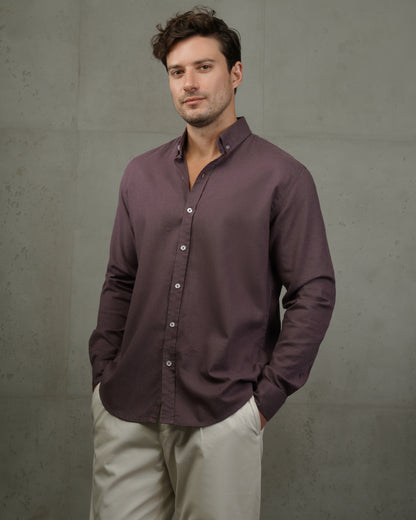 Mauve Plain Cotton Shirt
