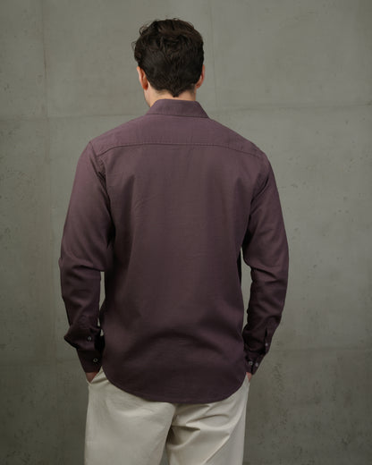 Mauve Plain Cotton Shirt