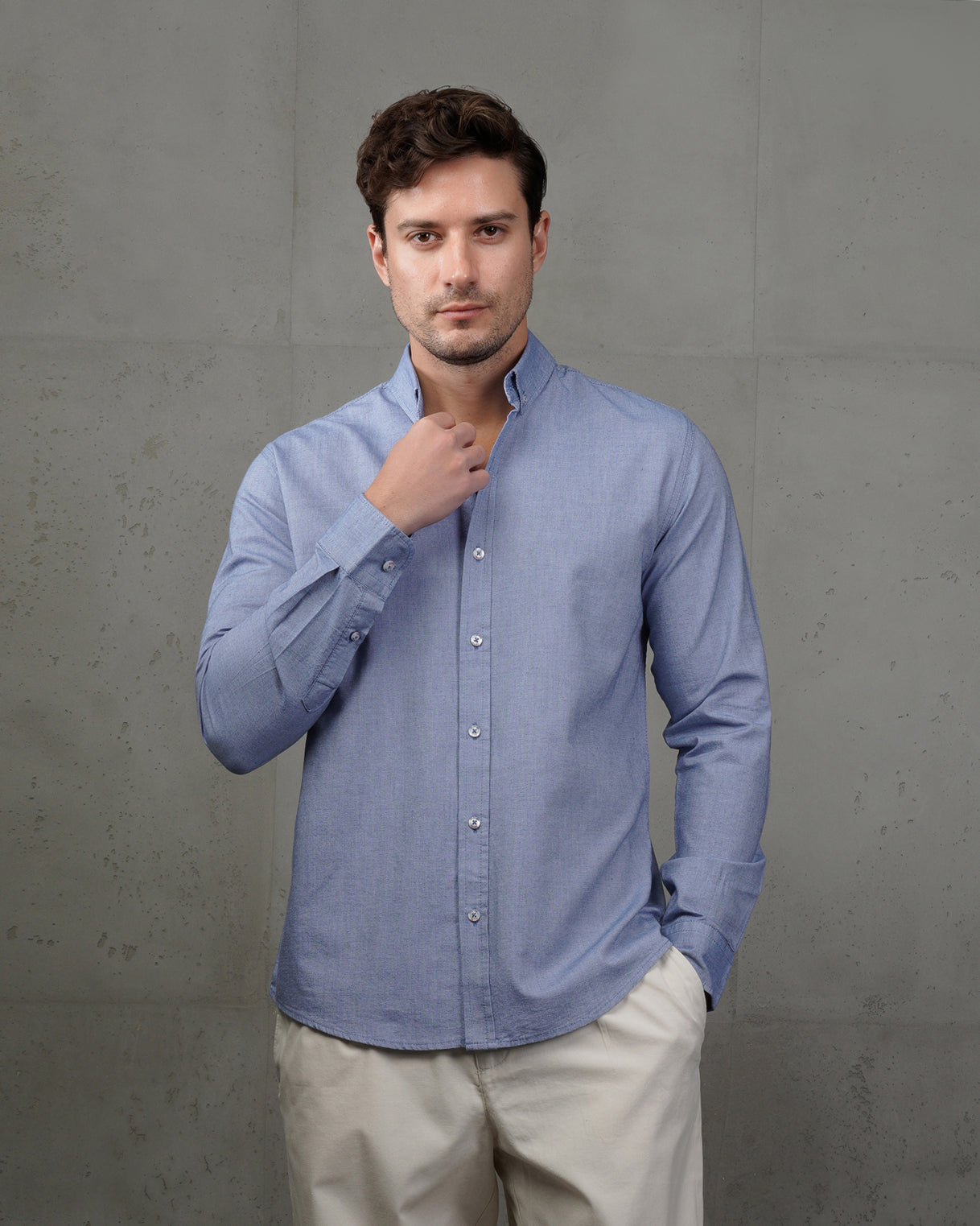 Pastel Blue Classic Cotton Shirt
