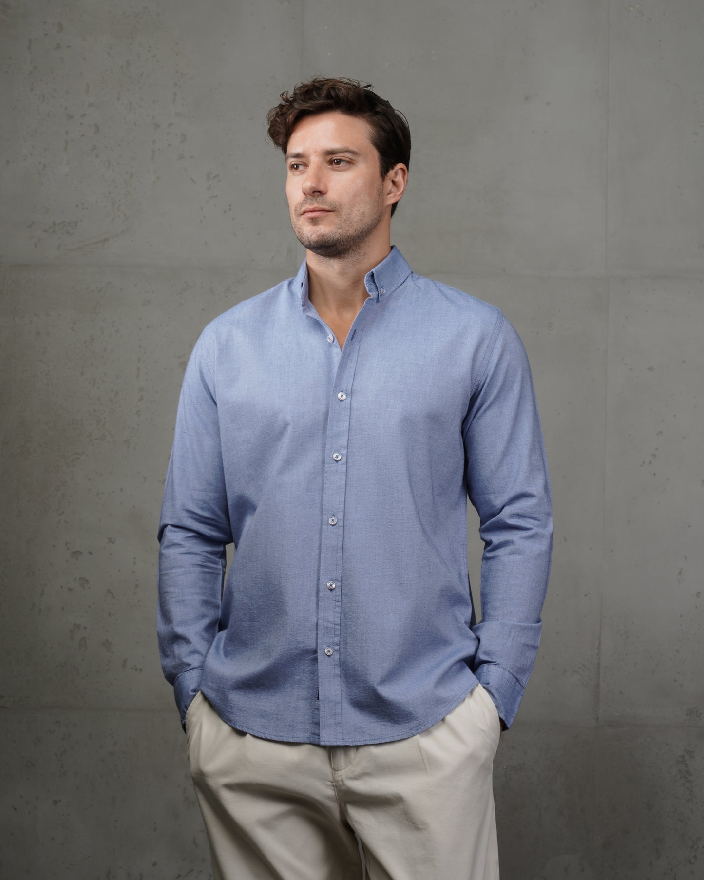 Pastel Blue Classic Cotton Shirt