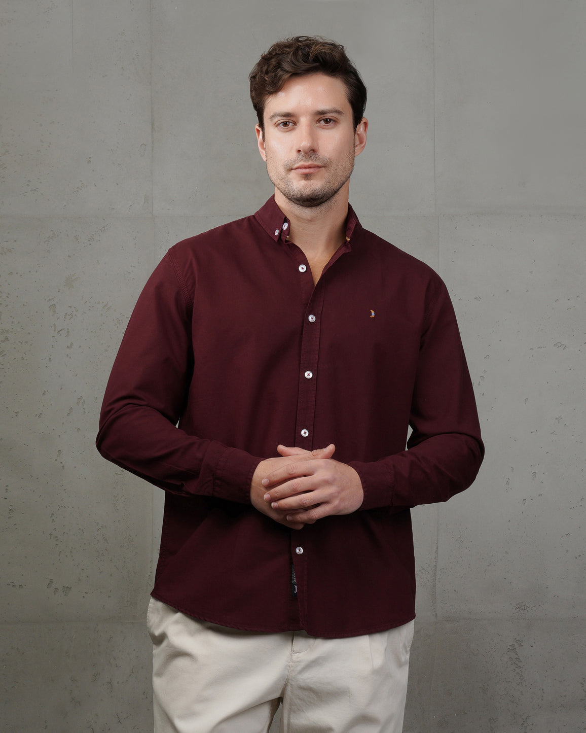 Burgundy Oxford Cotton Shirt