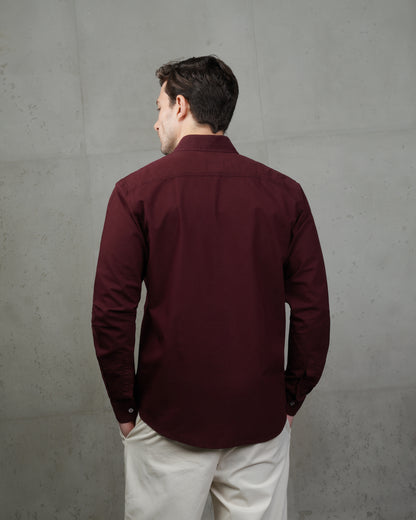 Burgundy Oxford Cotton Shirt