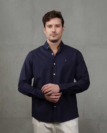 Navy Blue Oxford Cotton Shirt