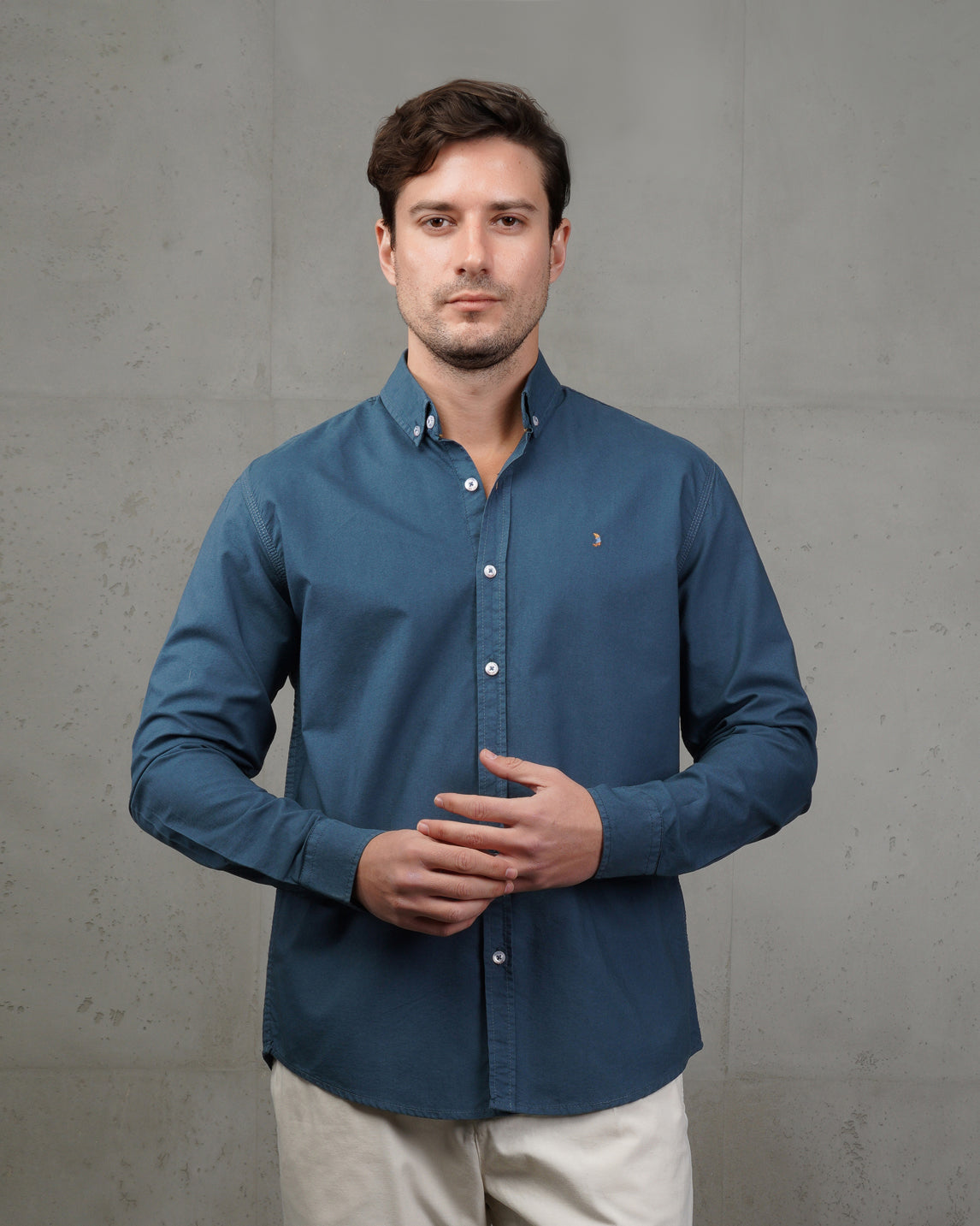 Petrol Oxford Cotton Shirt