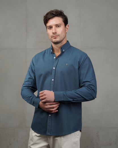 Petrol Oxford Cotton Shirt
