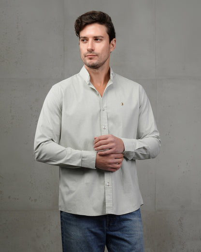 Dark Mint Green Classic Cotton Shirt